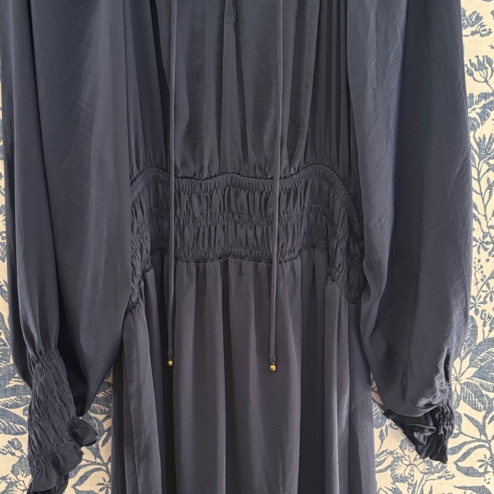 Vici Navy Long Sleeve Tiered Maxi Dress - Picture 3 of 4